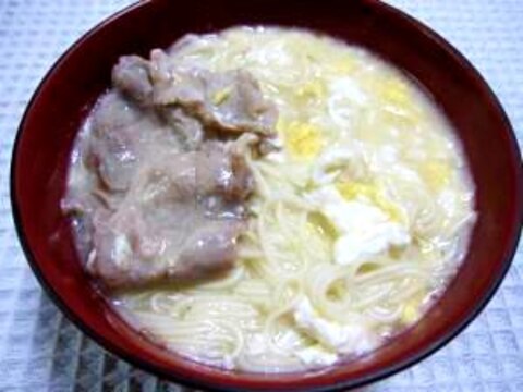 ♪卵の温っか素麺♪